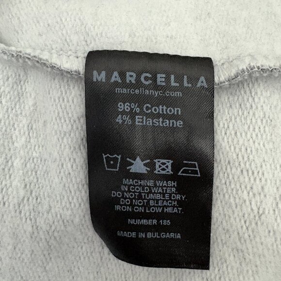 Marcella Geneva Sweatshirt Size L Hoodie Melange Gray Tulip Hem Thumbhole Cotton - Picture 9 of 11